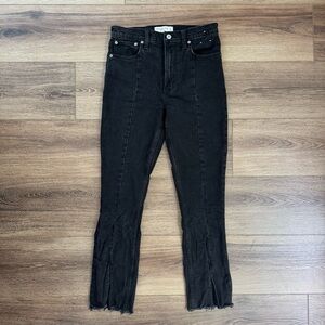 Abercrombie & Fitch The Skinny High Rise Straight-Leg Jeans, Raw Split Hem